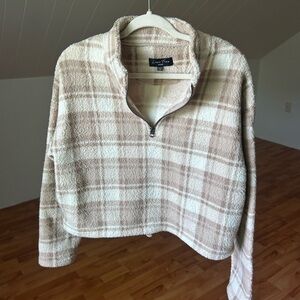 Love Tree Tan and Cream Fleece Pullover